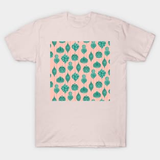 Blush and Green Christmas Bubbles T-Shirt